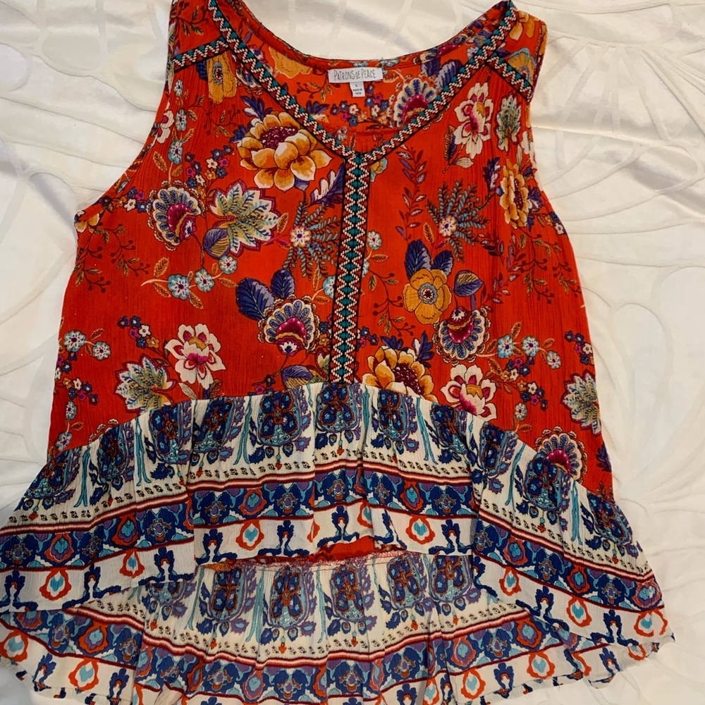 Beautiful Patrons of Peace Sleeveless Top in Large